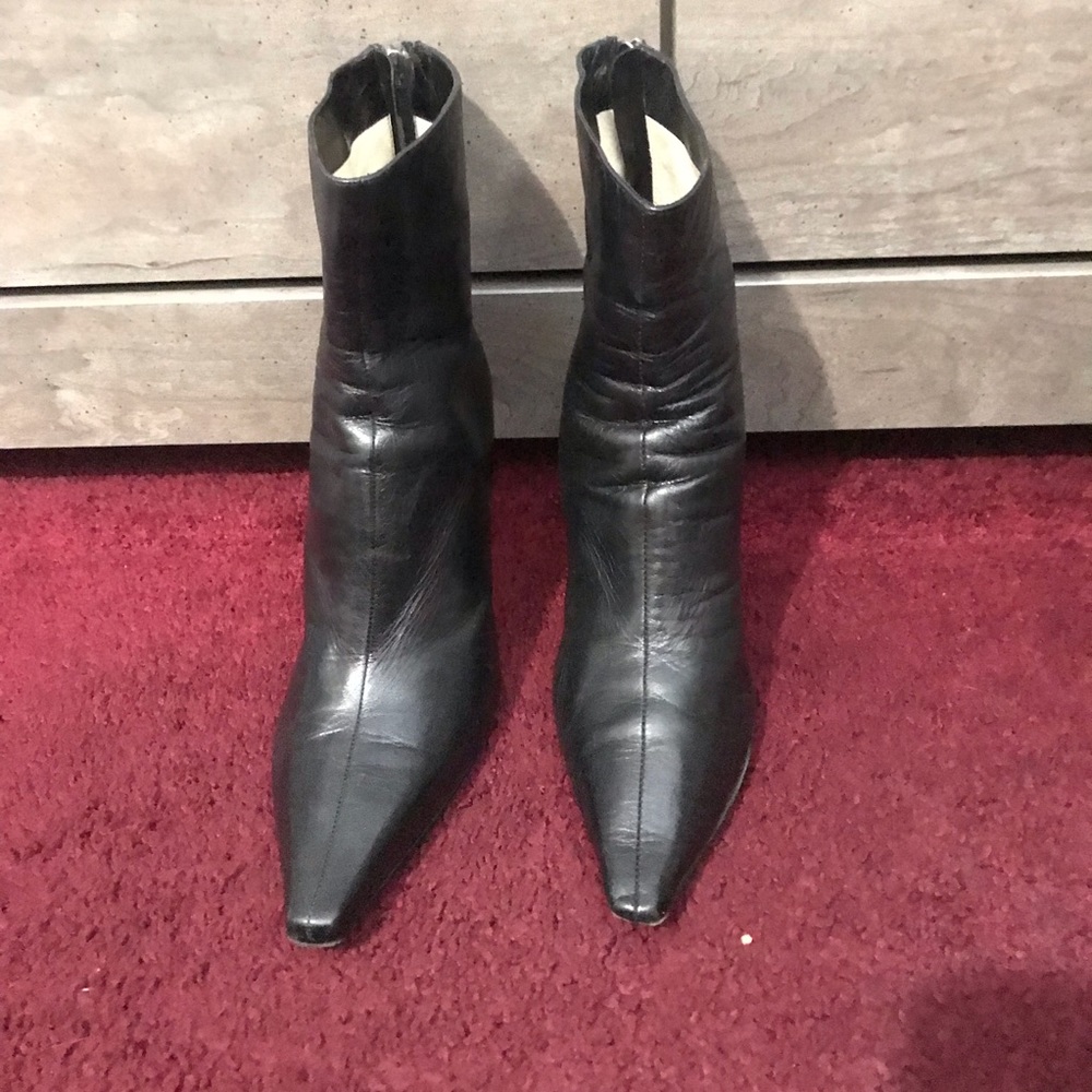 Jimmy Choo Black Leather Booties Mismatch